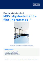 MSV skydeelement - fint indrammet  * Produktdatablad DA