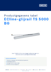 ECline-glijrail TS 5000 BG Productgegevens tabel NL