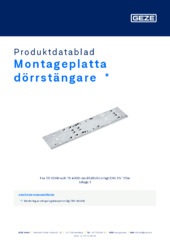 Montageplatta dörrstängare  * Produktdatablad SV