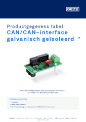 CAN/CAN-interface DCU 103 galvanisch gescheiden  * Productgegevens tabel NL