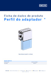 Perfil do adaptador  * Ficha de dados de produto PT