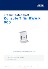 Konsole T für RWA K 600 Produktdatenblatt DE