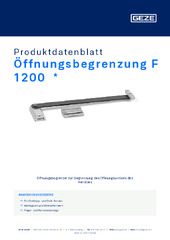 Öffnungsbegrenzung F 1200  * Produktdatenblatt DE