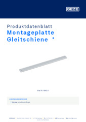 Montageplatte Gleitschiene  * Produktdatenblatt DE
