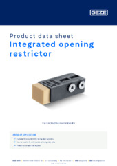 Integrated opening restrictor Product data sheet EN