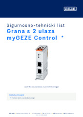 Grana s 2 ulaza myGEZE Control  * Sigurnosno-tehnički list HR