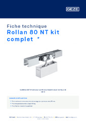 Rollan 80 NT kit complet  * Fiche technique FR