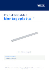 Montageplatta  * Produktdatablad SV
