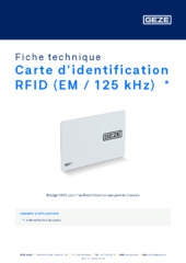 Carte d’identification RFID (EM / 125 kHz)  * Fiche technique FR