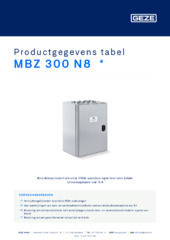 MBZ 300 N8  * Productgegevens tabel NL