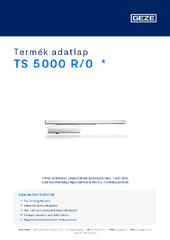 TS 5000 R/0  * Termék adatlap HU