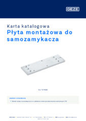 Płyta montażowa do samozamykacza Karta katalogowa PL