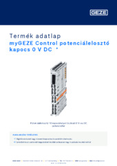 myGEZE Control potenciálelosztó kapocs 0 V DC  * Termék adatlap HU