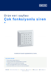 Çok fonksiyonlu siren  * Ürün veri sayfası TR