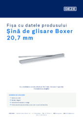 Șină de glisare Boxer 20,7 mm Fișa cu datele produsului RO