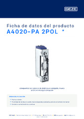 A4020-PA 2POL  * Ficha de datos del producto ES