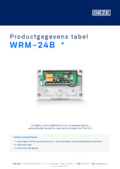 WRM-24B  * Productgegevens tabel NL