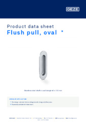 Flush pull, oval  * Product data sheet EN