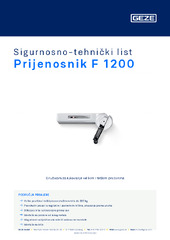 Prijenosnik F 1200 Sigurnosno-tehnički list HR