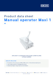 Manual operator Maxi 1  * Product data sheet EN