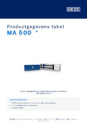 MA 500  * Productgegevens tabel NL