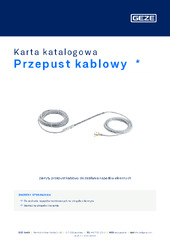 Przepust kablowy  * Karta katalogowa PL