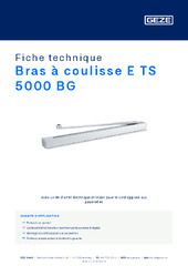 Bras à coulisse E TS 5000 BG Fiche technique FR