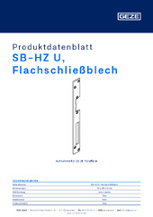 SB-HZ U, Flachschließblech Produktdatenblatt DE