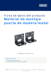 Material de montaje puerta de madera/metal Ficha de datos del producto ES