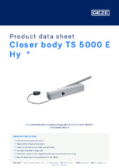 Closer body TS 5000 E Hy  * Product data sheet EN