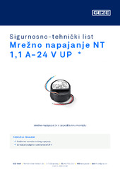 Mrežno napajanje NT 1,1 A-24 V UP  * Sigurnosno-tehnički list HR
