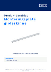 Monteringsplate glideskinne Produktdatablad NB