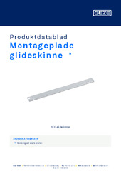 Montageplade glideskinne  * Produktdatablad DA