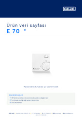 E 70  * Ürün veri sayfası TR