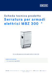 Serratura per armadi elettrici MBZ 300  * Scheda tecnica prodotto IT