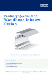 Wandhoek inbouw Perlan Productgegevens tabel NL