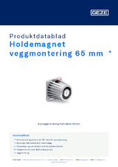Holdemagnet veggmontering 65 mm  * Produktdatablad NB