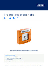 FT 4 A  * Productgegevens tabel NL