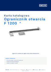 Ogranicznik otwarcia F 1200  * Karta katalogowa PL