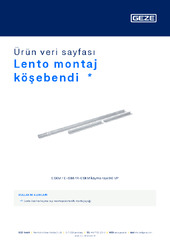 Lento montaj köşebendi  * Ürün veri sayfası TR