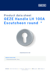 GEZE Handle LH 100A Escutcheon round  * Product data sheet EN