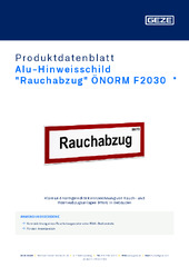 Alu-Hinweisschild "Rauchabzug" ÖNORM F2030  * Produktdatenblatt DE