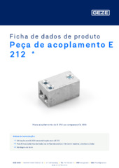 Peça de acoplamento E 212  * Ficha de dados de produto PT