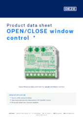 OPEN/CLOSE window control  * Product data sheet EN