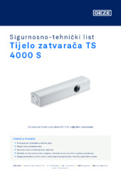 Tijelo zatvarača TS 4000 S Sigurnosno-tehnički list HR