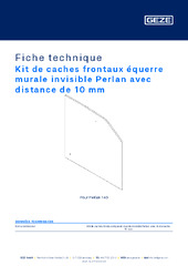 Kit de caches frontaux équerre murale invisible Perlan avec distance de 10 mm Fiche technique FR