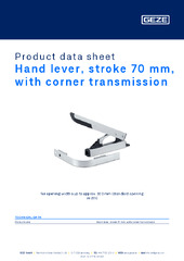 Hand lever, stroke 70 mm, with corner transmission Product data sheet EN
