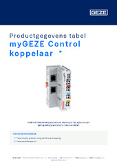 myGEZE Control koppelaar  * Productgegevens tabel NL