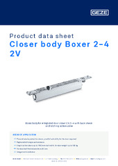 Closer body Boxer 2-4 2V Product data sheet EN