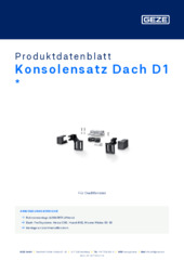 Konsolensatz Dach D1  * Produktdatenblatt DE